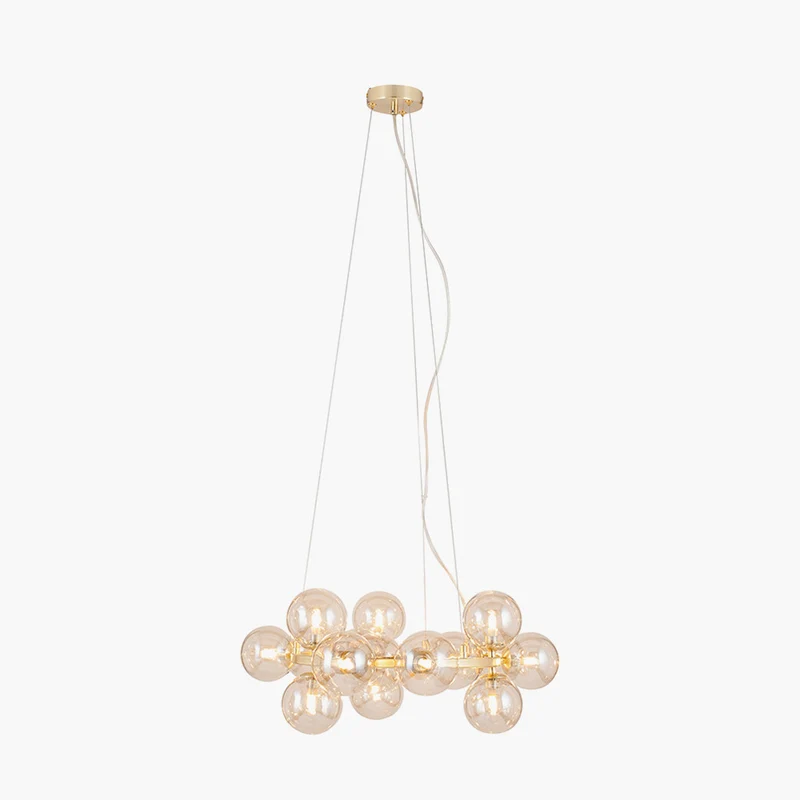Vecchio Lustre Glass Ball and Gold Metal Pendant | OUTLET
