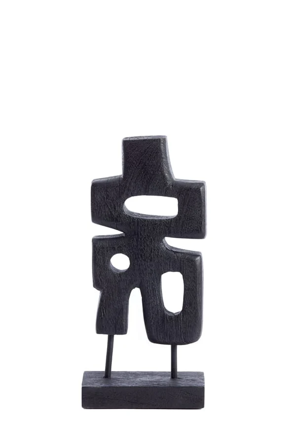 Ornament on base 16x9x33 cm SILIA wood matt black | OUTLET
