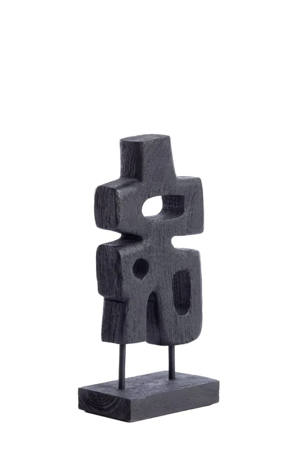 Ornament on base 16x9x33 cm SILIA wood matt black | OUTLET