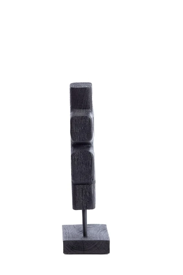 Ornament on base 16x9x33 cm SILIA wood matt black | OUTLET