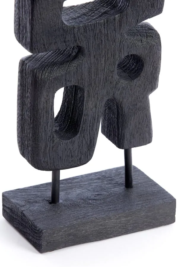 Ornament on base 16x9x33 cm SILIA wood matt black | OUTLET