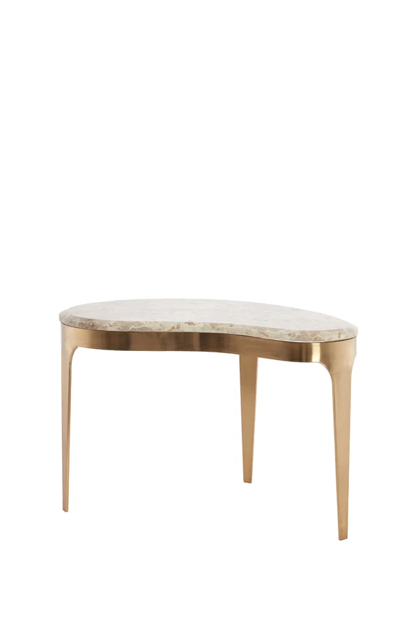 Coffee table 65x39x41 cm GIULIO marble taupe+antique bronze | OUTLET