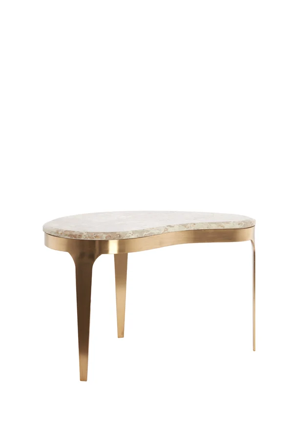 Coffee table 65x39x41 cm GIULIO marble taupe+antique bronze | OUTLET