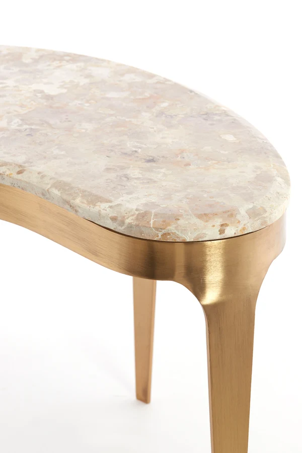 Coffee table 65x39x41 cm GIULIO marble taupe+antique bronze | OUTLET