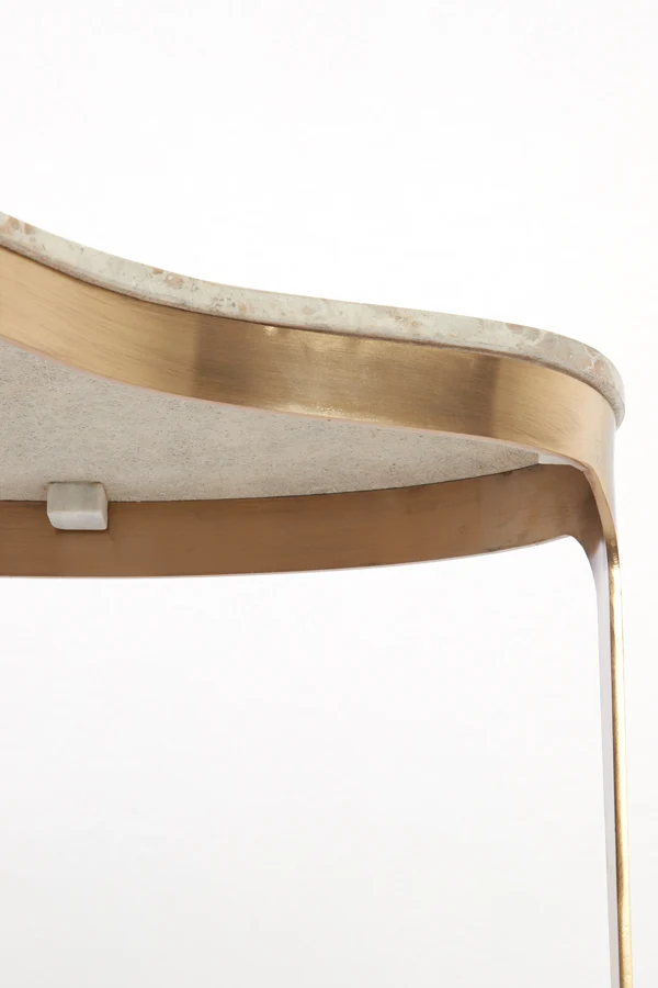 Coffee table 65x39x41 cm GIULIO marble taupe+antique bronze | OUTLET