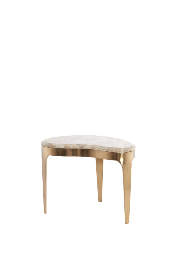 Coffee table 51x33x36 cm GIULIO marble taupe+antique bronze | OUTLET