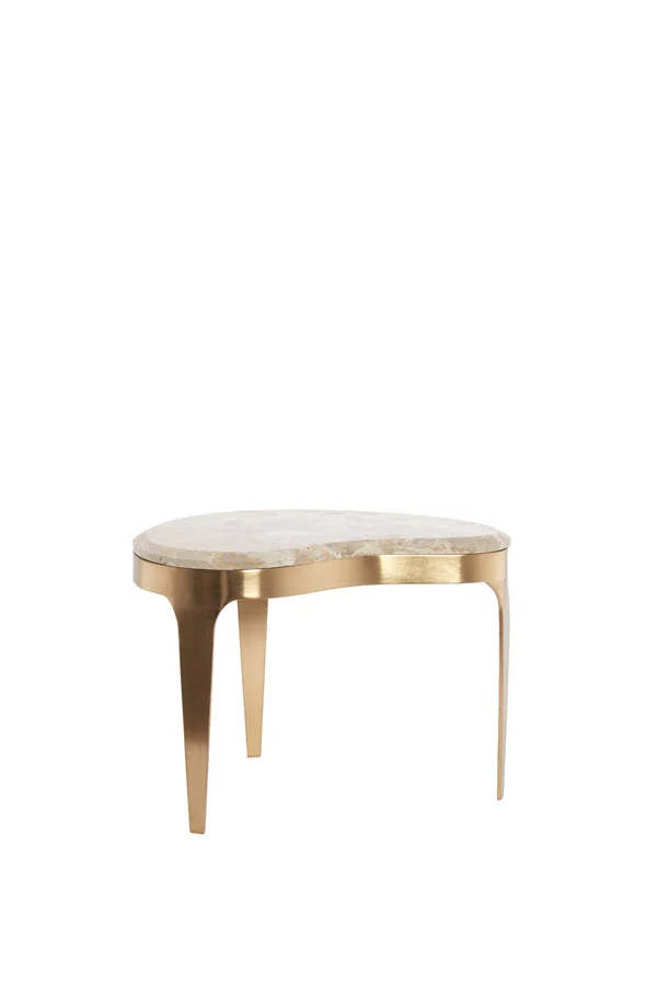 Coffee table 51x33x36 cm GIULIO marble taupe+antique bronze | OUTLET