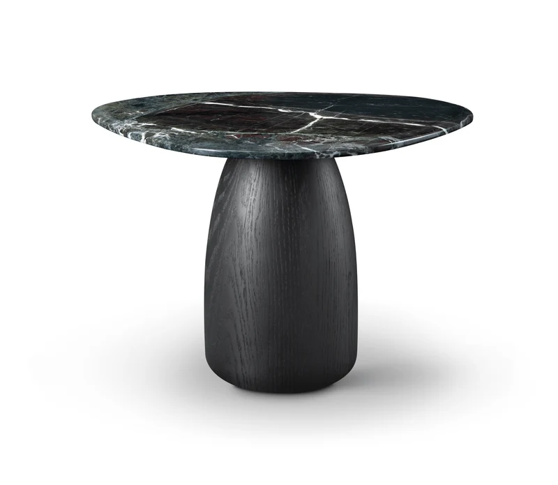 Basilca Side Table - Matte Black Marble