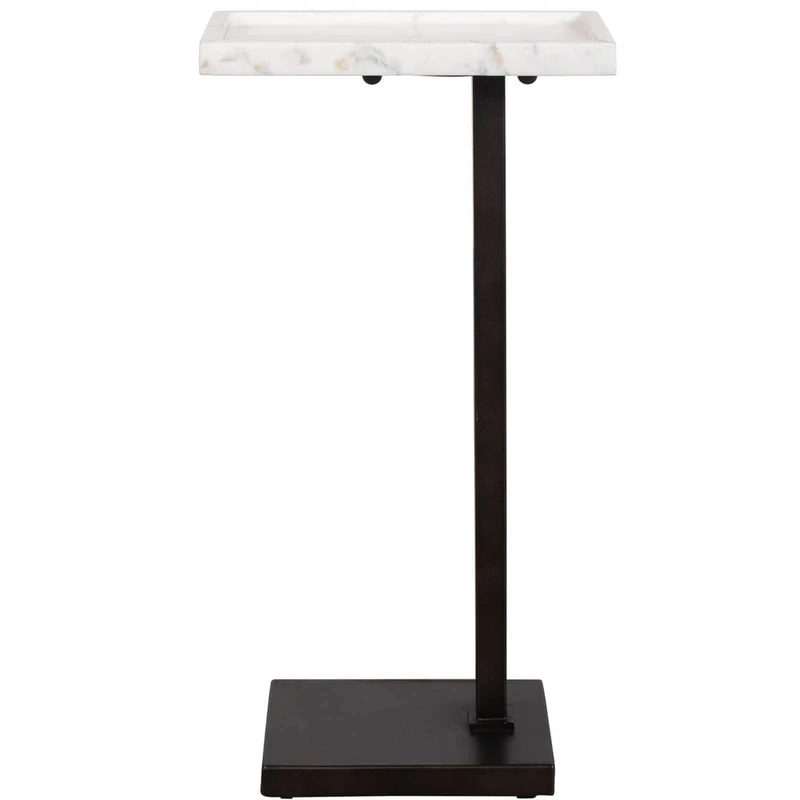 Morgan Side Table in White Marble