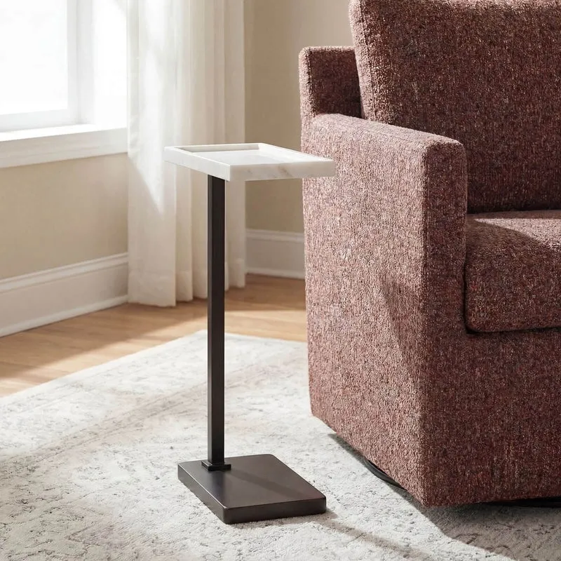 Morgan Side Table in White Marble
