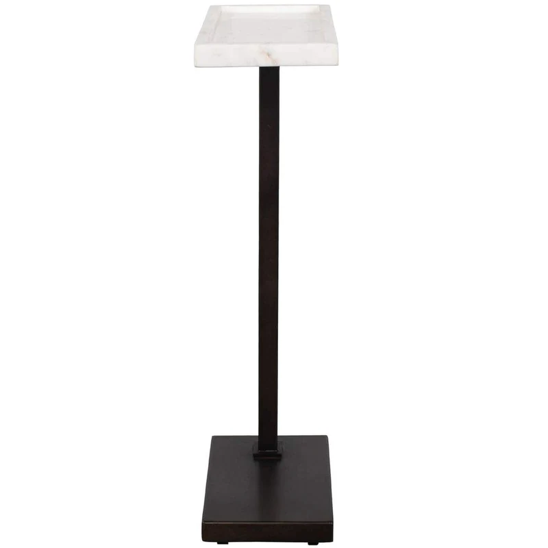 Morgan Side Table in White Marble