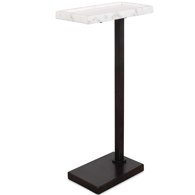 Morgan Side Table in White Marble