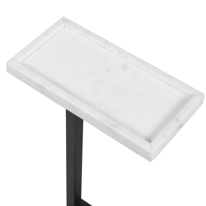 Morgan Side Table in White Marble