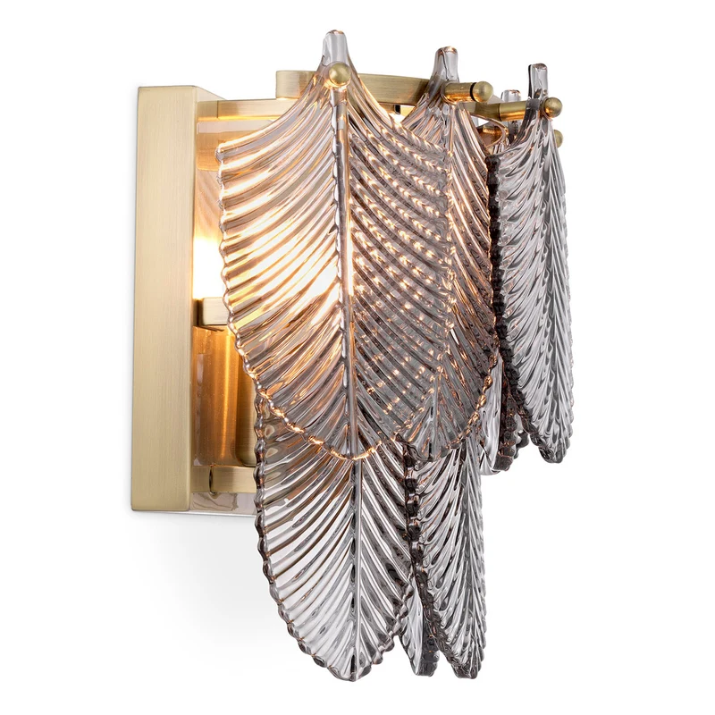 Wall Lamp Verbier Light brushed brass finish | smoke glass