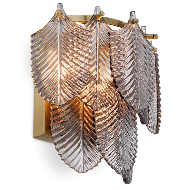 Wall Lamp Verbier Light brushed brass finish | smoke glass