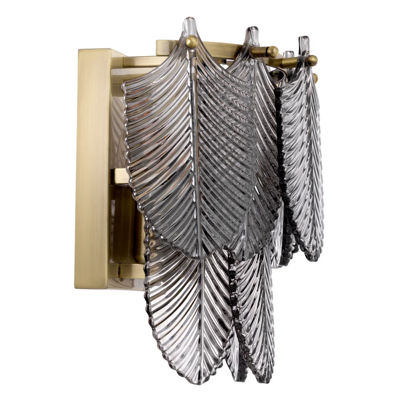 Wall Lamp Verbier Light brushed brass finish | smoke glass
