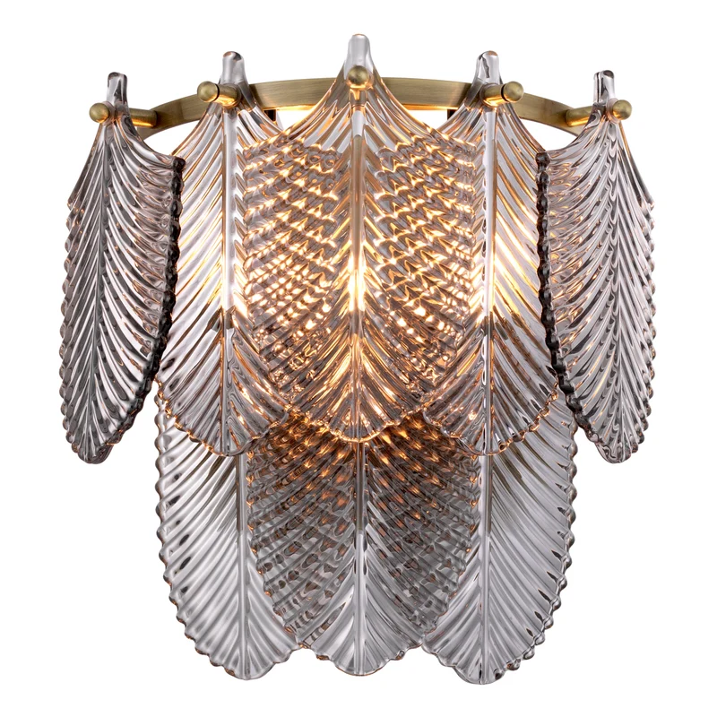 Wall Lamp Verbier Light brushed brass finish | smoke glass