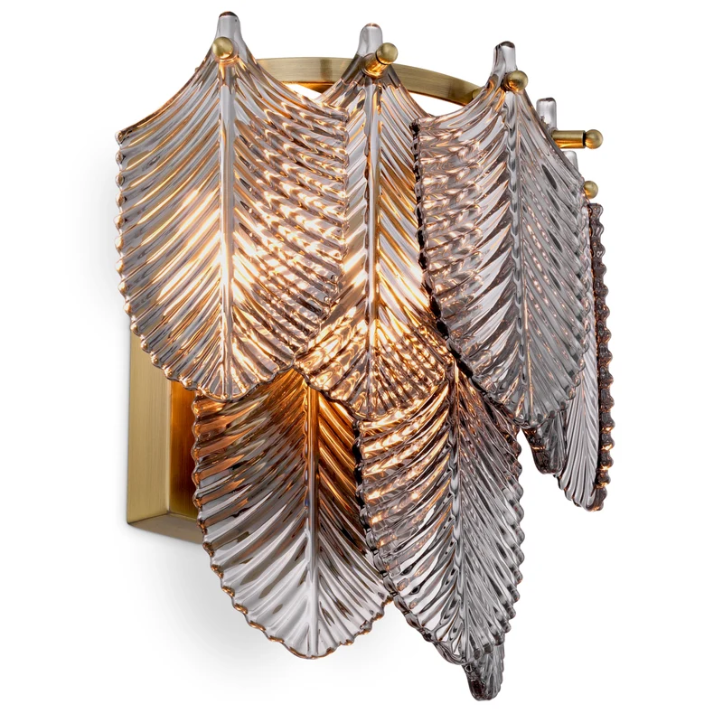 Wall Lamp Verbier Light brushed brass finish | smoke glass