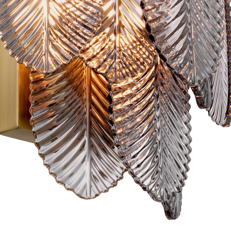 Wall Lamp Verbier Light brushed brass finish | smoke glass