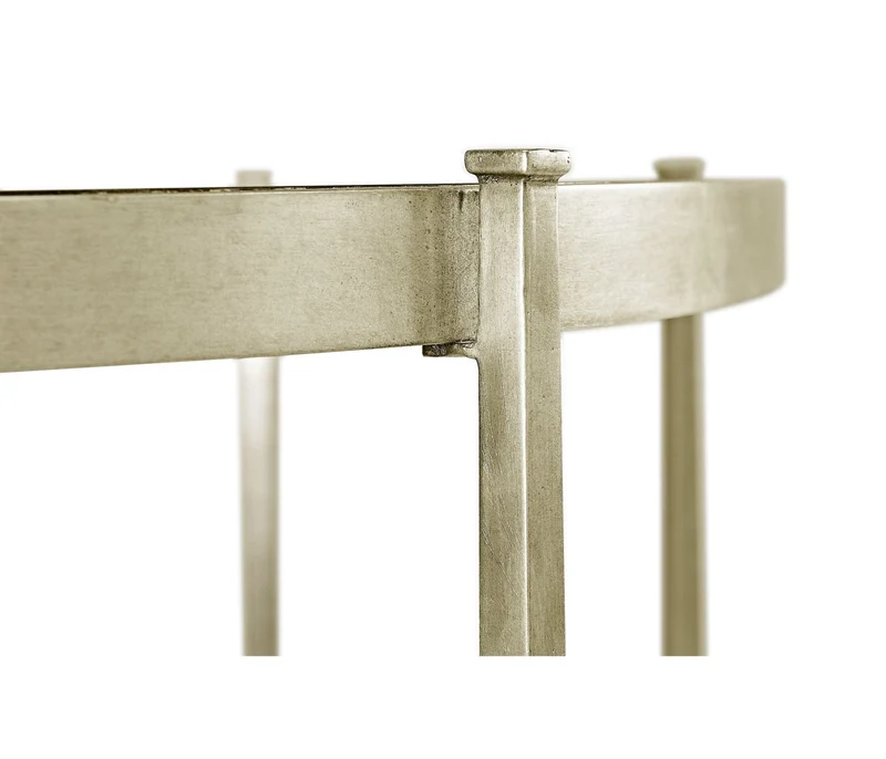Large Demilune Console Table Contemporary - Silver