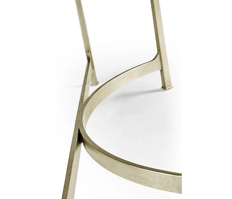 Large Demilune Console Table Contemporary - Silver