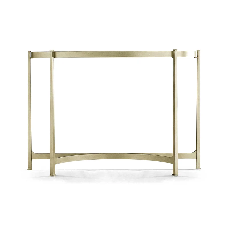Large Demilune Console Table Contemporary - Silver