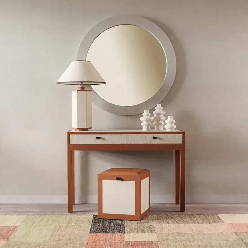Ralf Console and Ottoman in Jute