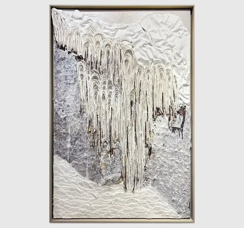 Petrified Rain Handmade Dimensional Paper Wall Sculpture