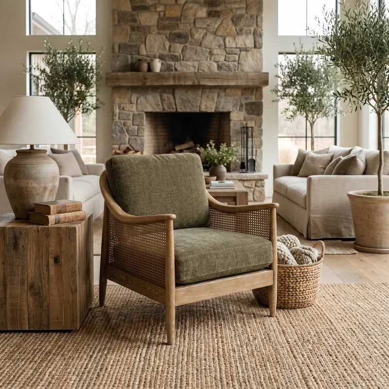 Chadlington Accent Chair in Bottle Green