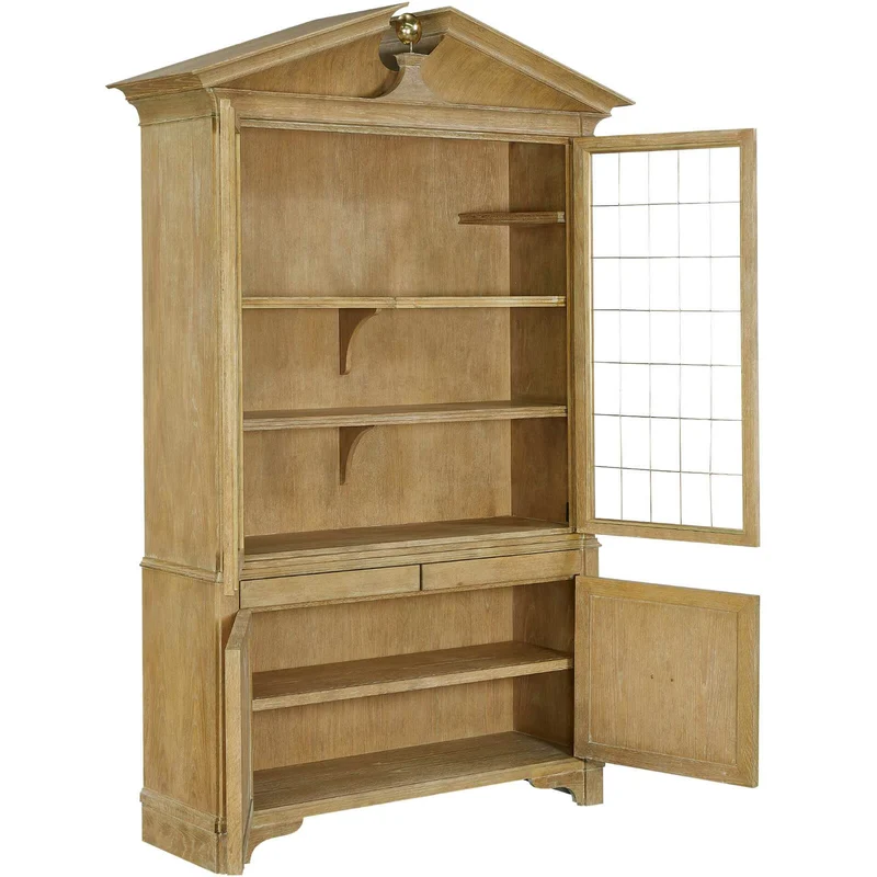 Pediment Tall Cabinet in Scrubbed Light Oak
