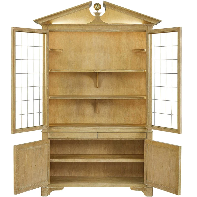 Pediment Tall Cabinet in Scrubbed Light Oak