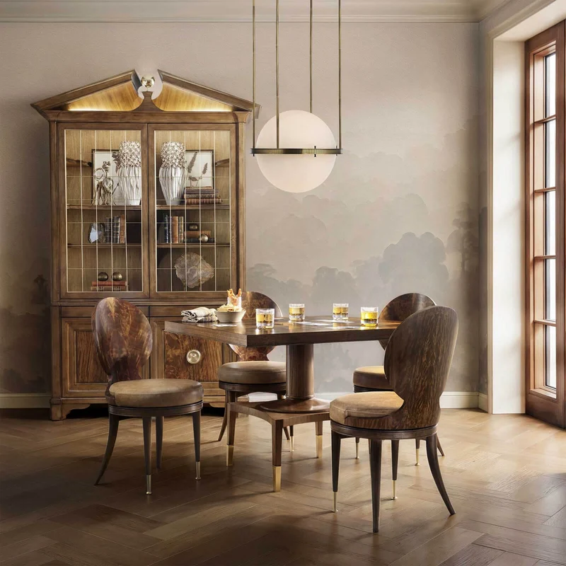 Pediment Tall Cabinet in Golden
