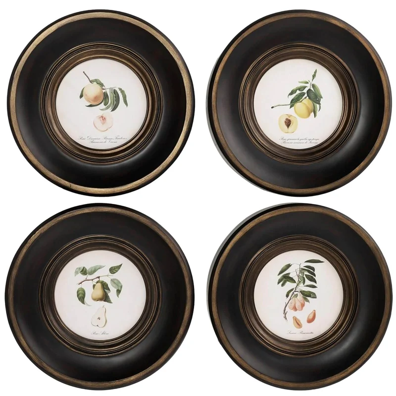 Vintage Fruit No. 1 Framed Art - Set of 4