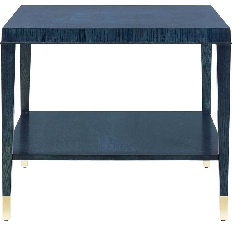 Marquetry Side Table in True Blue