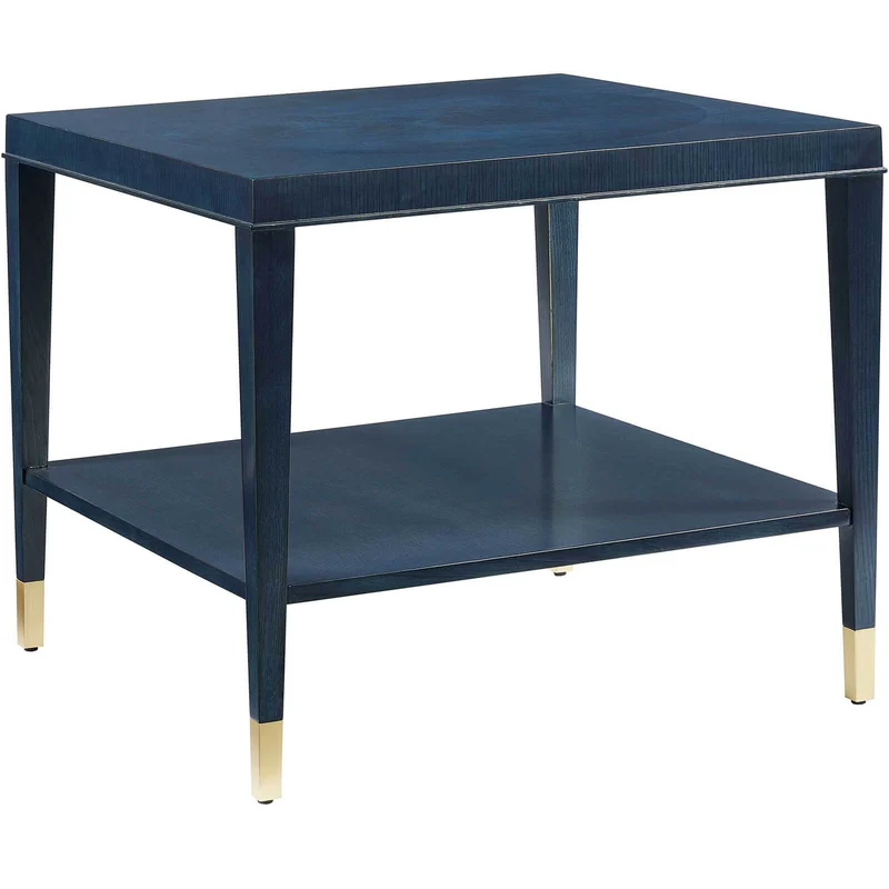 Marquetry Side Table in True Blue