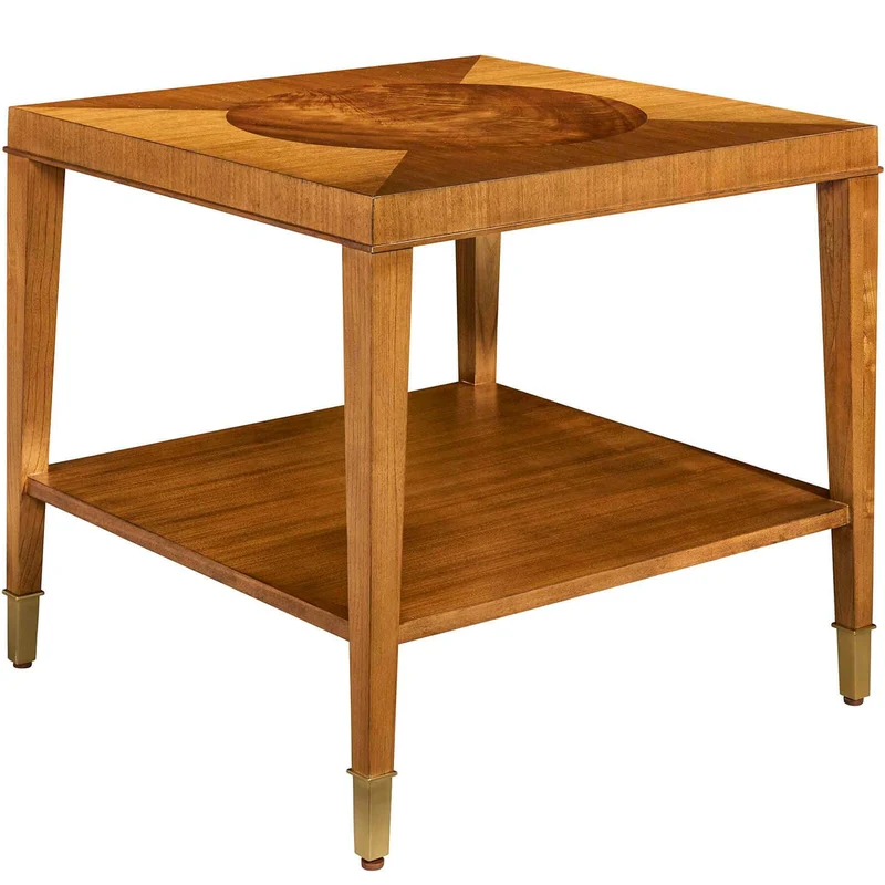 Marquetry Side Table in Medium Golden Brown