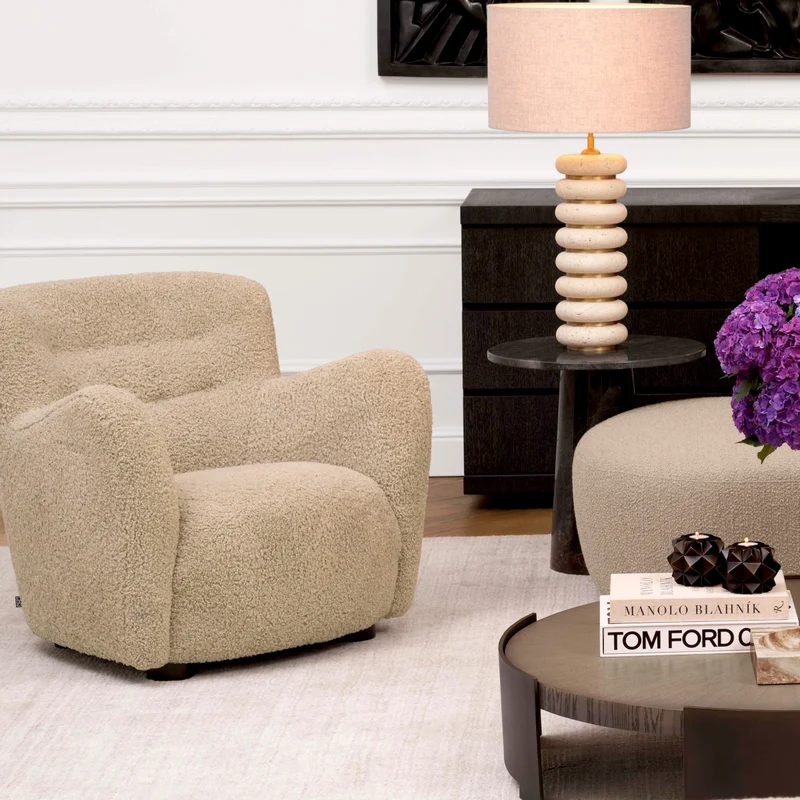 Chair Bixby Canberra sand | black feet