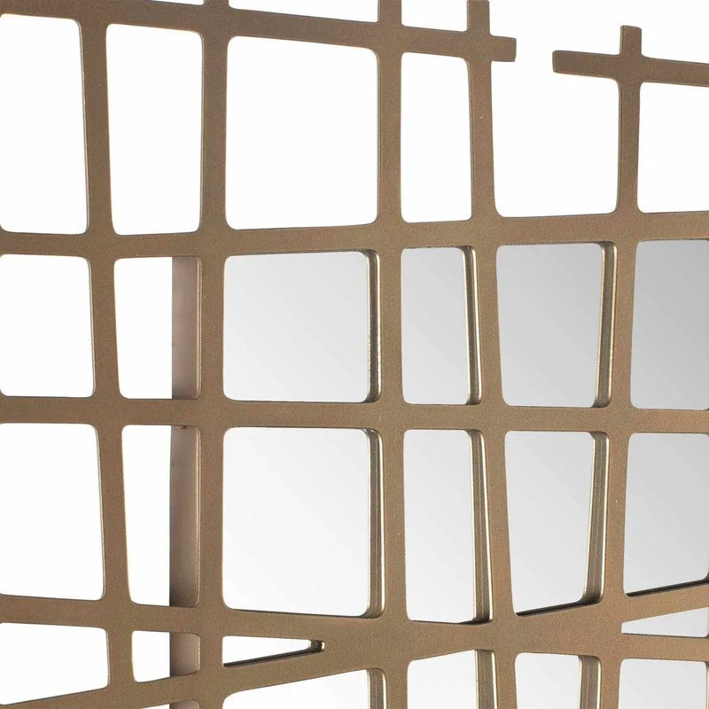 Golden Intersection Mirrored Wall Decor