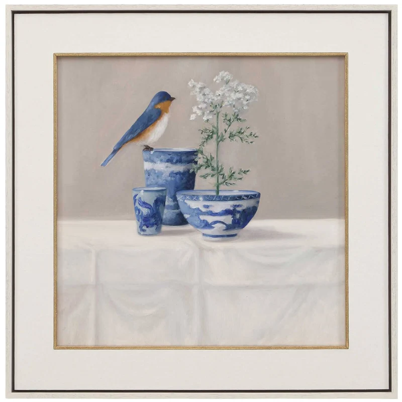 Delft Bird Framed Canvas