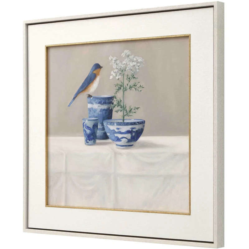 Delft Bird Framed Canvas