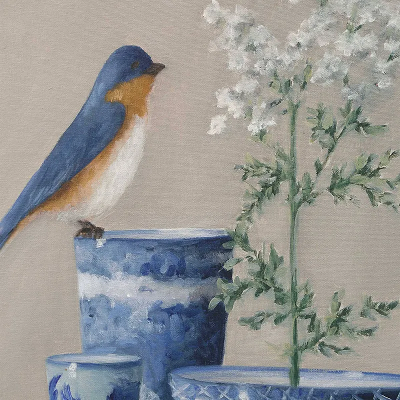 Delft Bird Framed Canvas