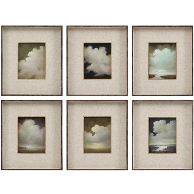 Autumn Cumulation Framed Canvases - Set of 6