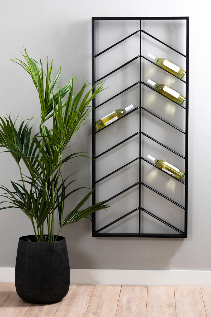 Wine rack 16 bottles 70x6x160 cm MALBEO black | OUTLET