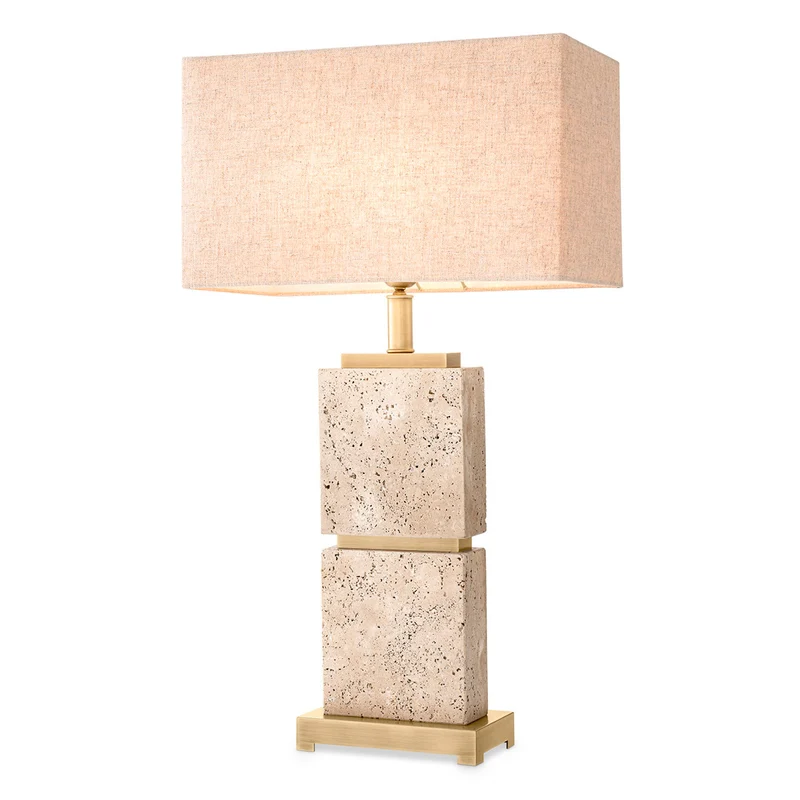 Table Lamp Newton L Travertine