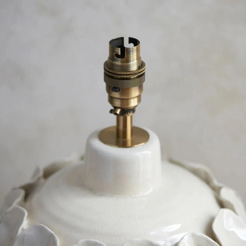 Borello Table Lamp Base Ivory Crackle Glaze | OUTLET
