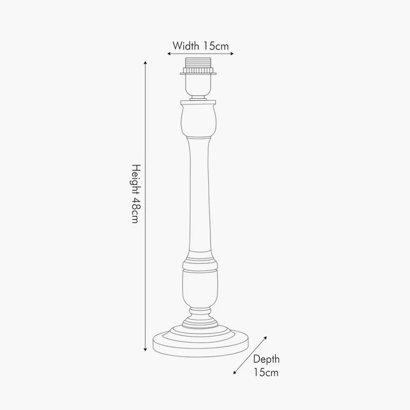 Captiva Vintage Grey and White Wash Mango Wood Table Lamp - Base Only | OUTLET