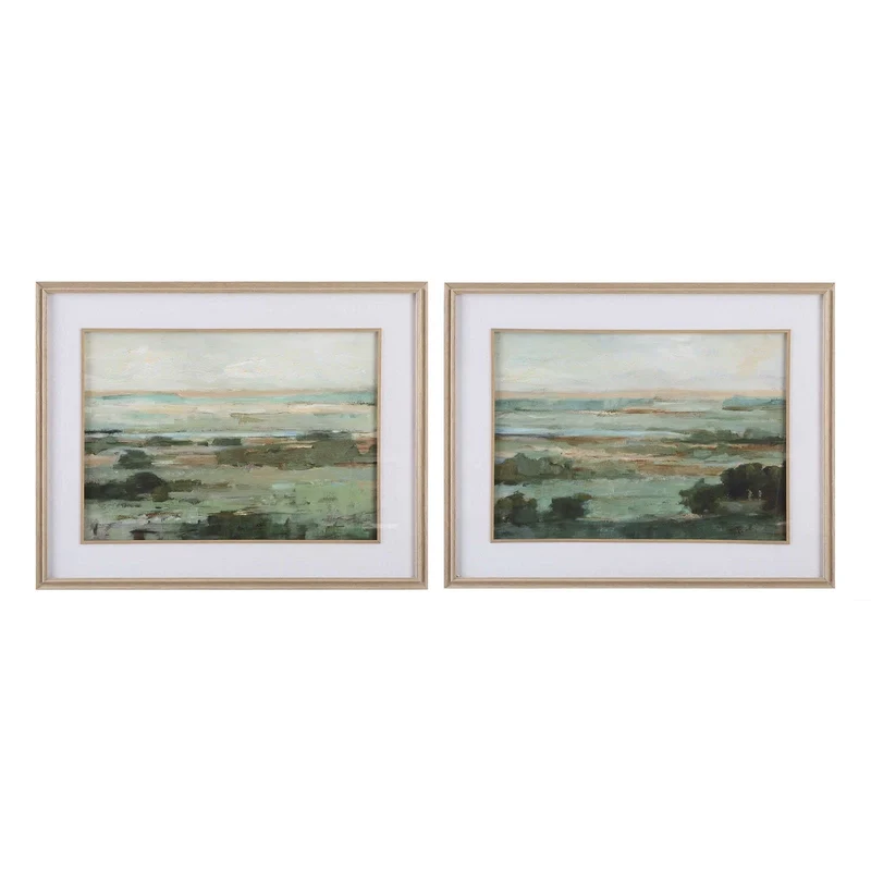 Warm Valley Framed Prints Set of 2