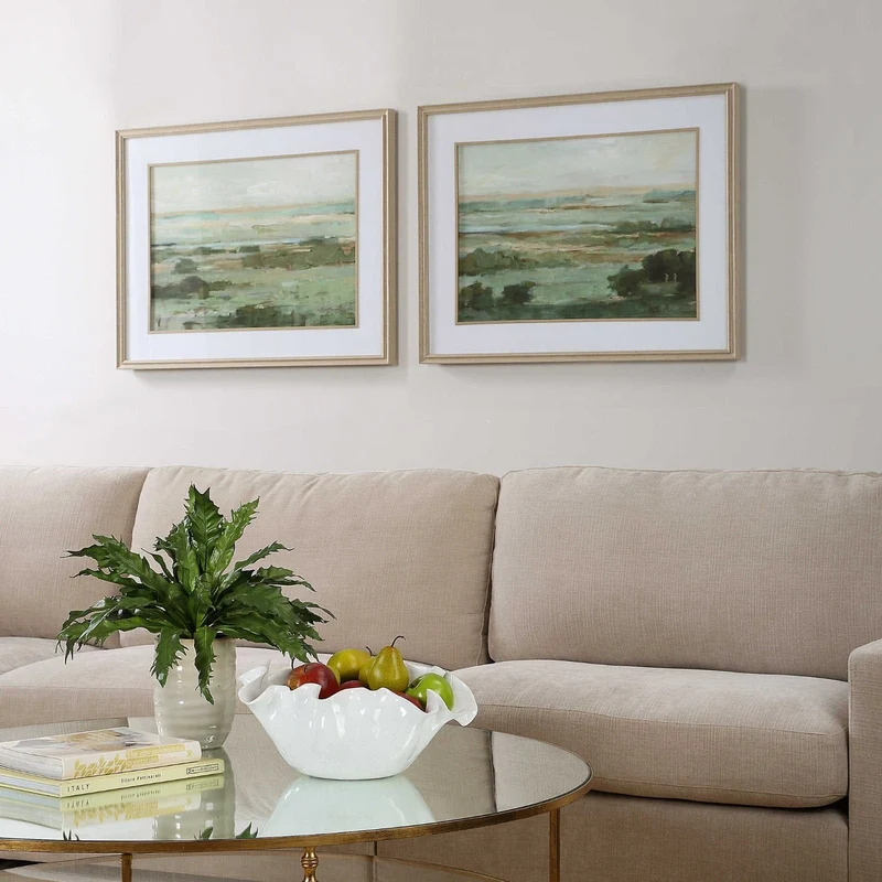 Warm Valley Framed Prints Set of 2
