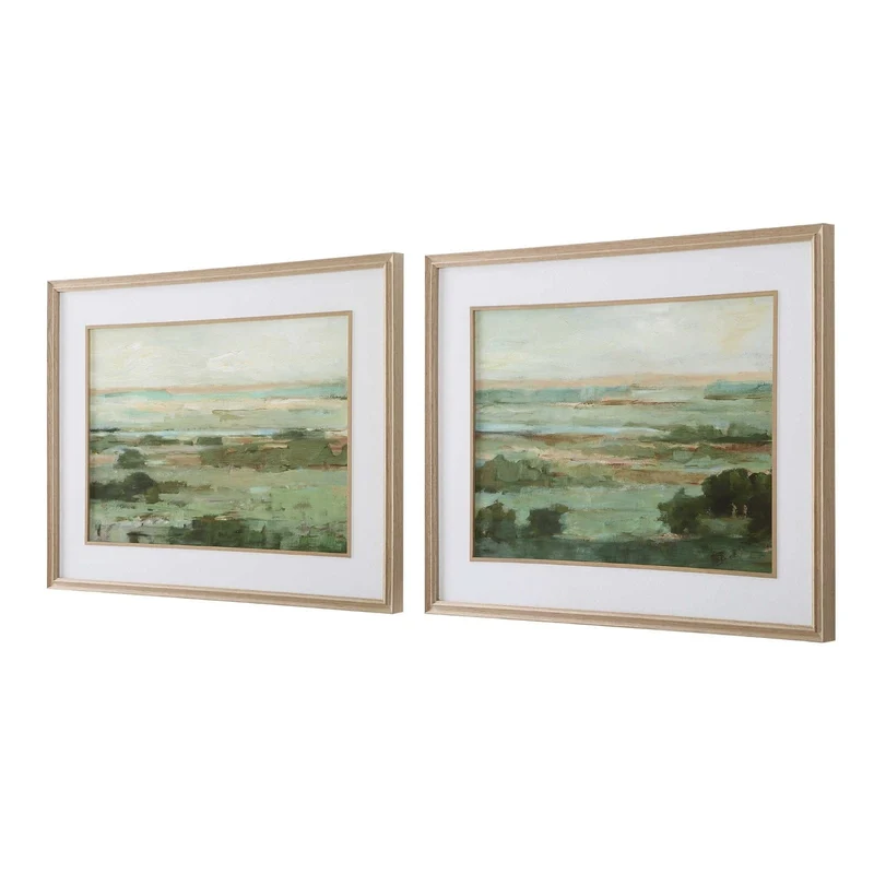 Warm Valley Framed Prints Set of 2