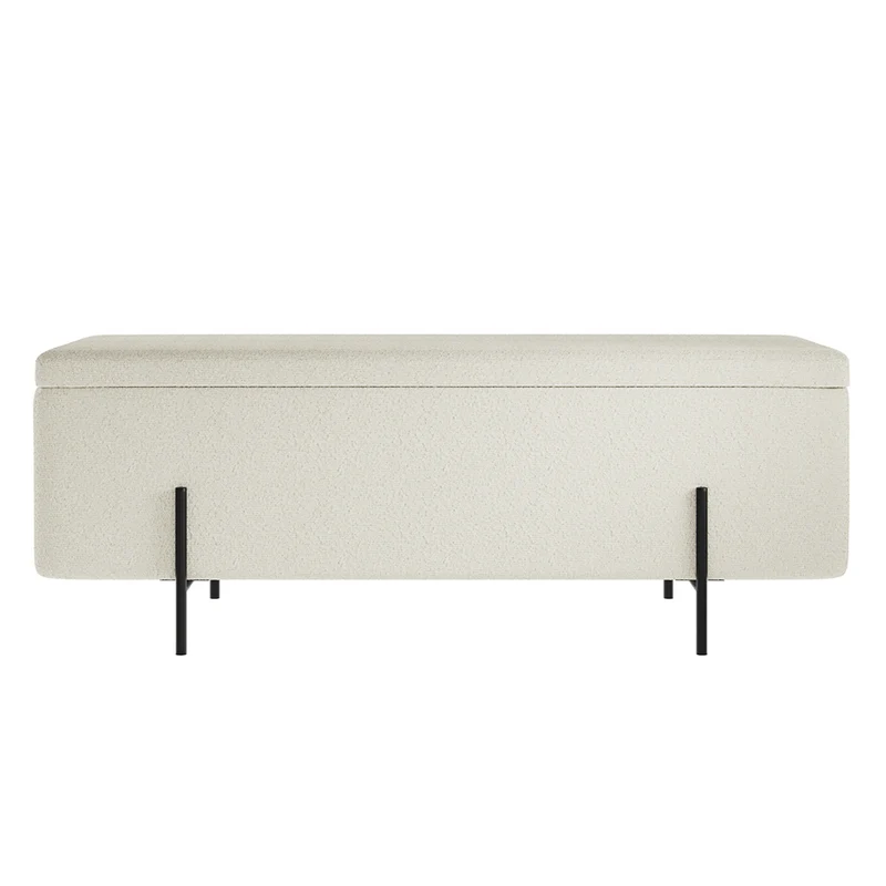 Lola Beige Storage Ottoman